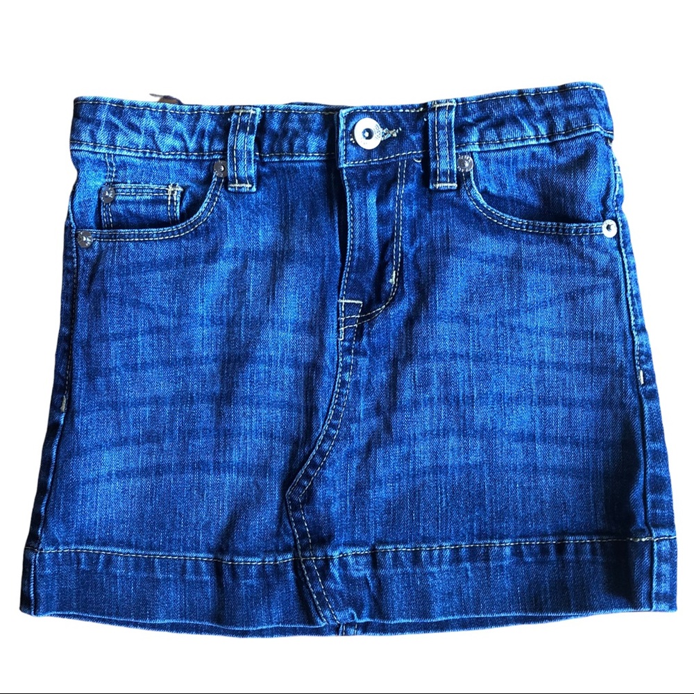 Girls Paper Denim and Cloth Denim Skirt